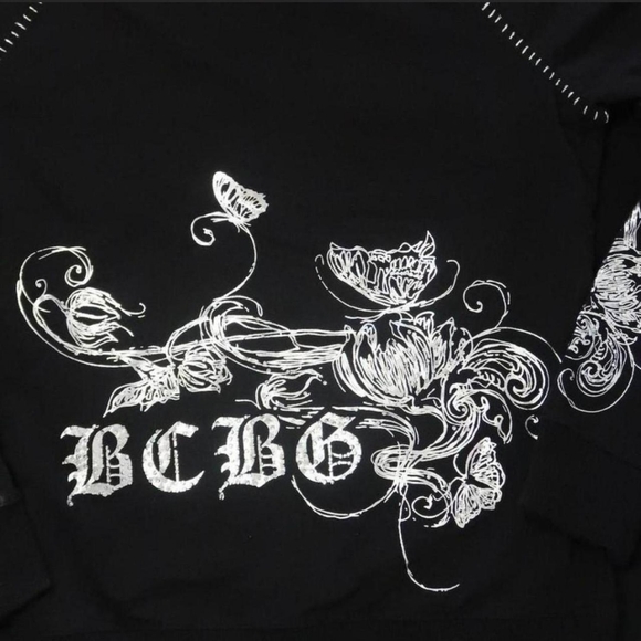 ☆BCBGMAXAZRIA Black & Silver Rhinestone Tracksuit☆ - Picture 6 of 6